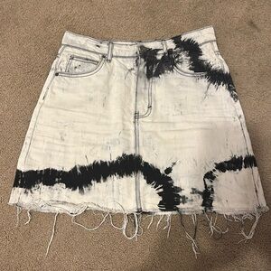 Topshop Denim Tie-Dye Skirt